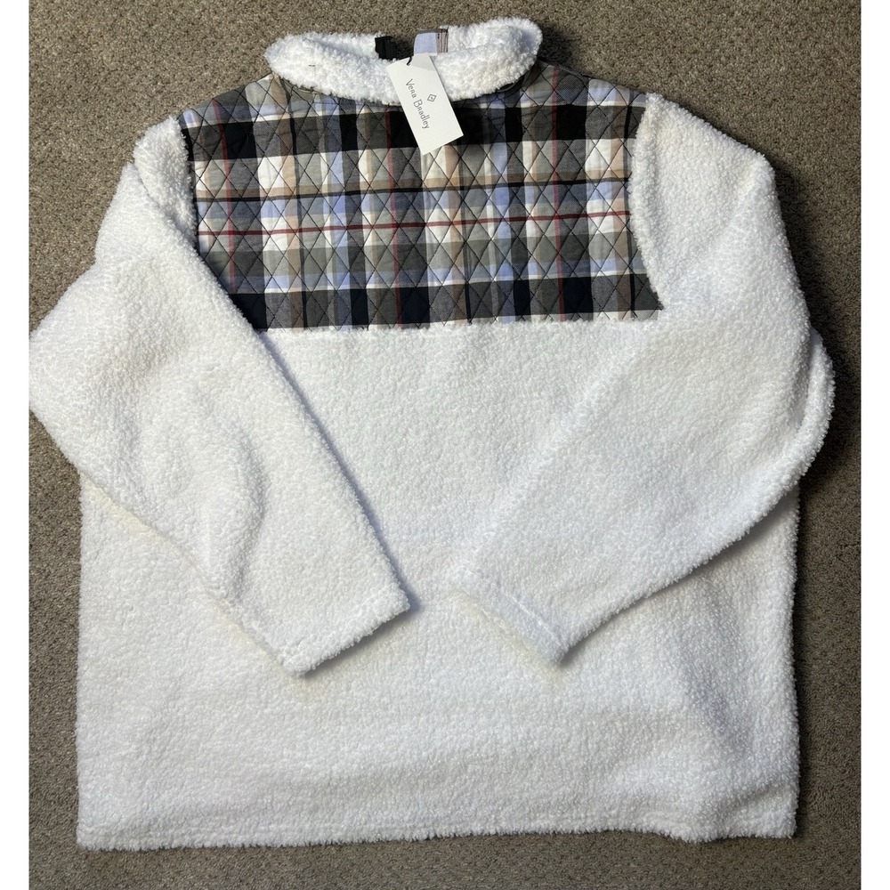 New Vera Bradley Women's 2XL Teddy Sherpa Fleece Half Zip Pullover Sweatshirt - Picture 5 of 8